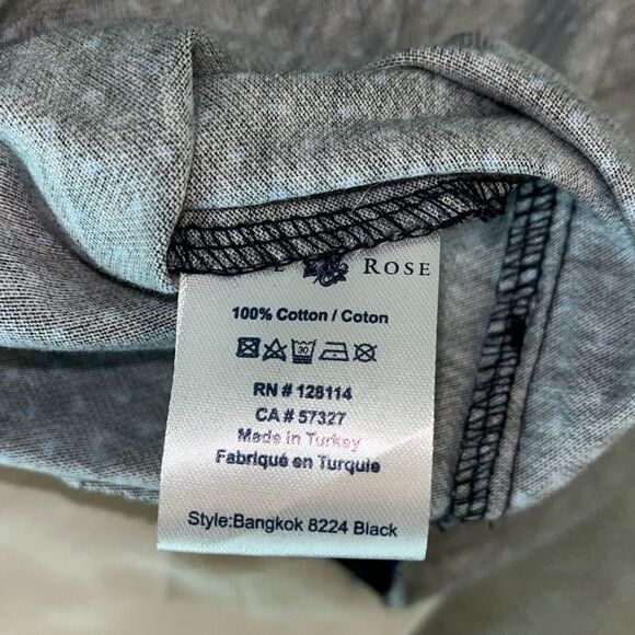 New Men's Stone Rose Long Sleeve Knit Shirt M charcoal gray w blue polka dots - Picture 6 of 6